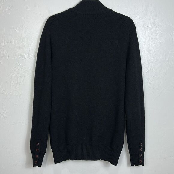 Tulliano Men's Wool Black Button-Up Cardigan Sweater Size L - Picture 6 of 11